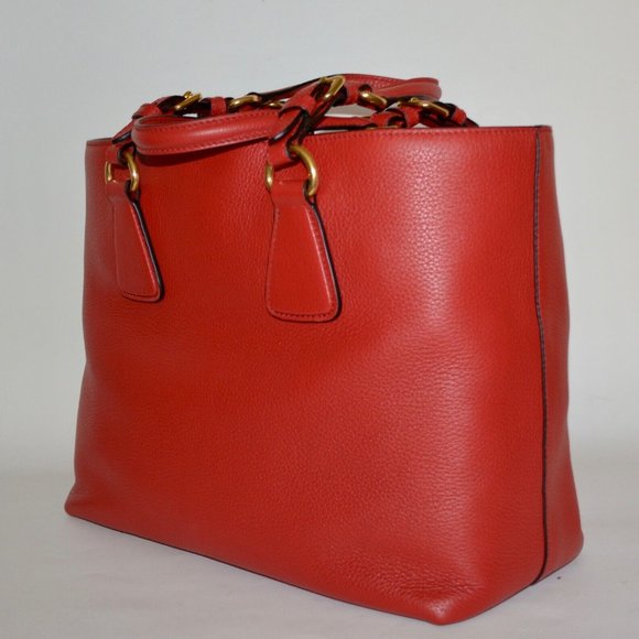 NWT PRADA VITELLO PHENIX PEBBLED LEATHER TOTE SHOULDER BAG - Picture 7 of 11